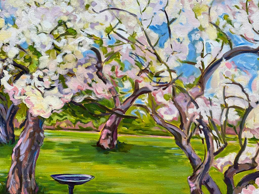 Julia's Apple Trees Painting by Judy Rader